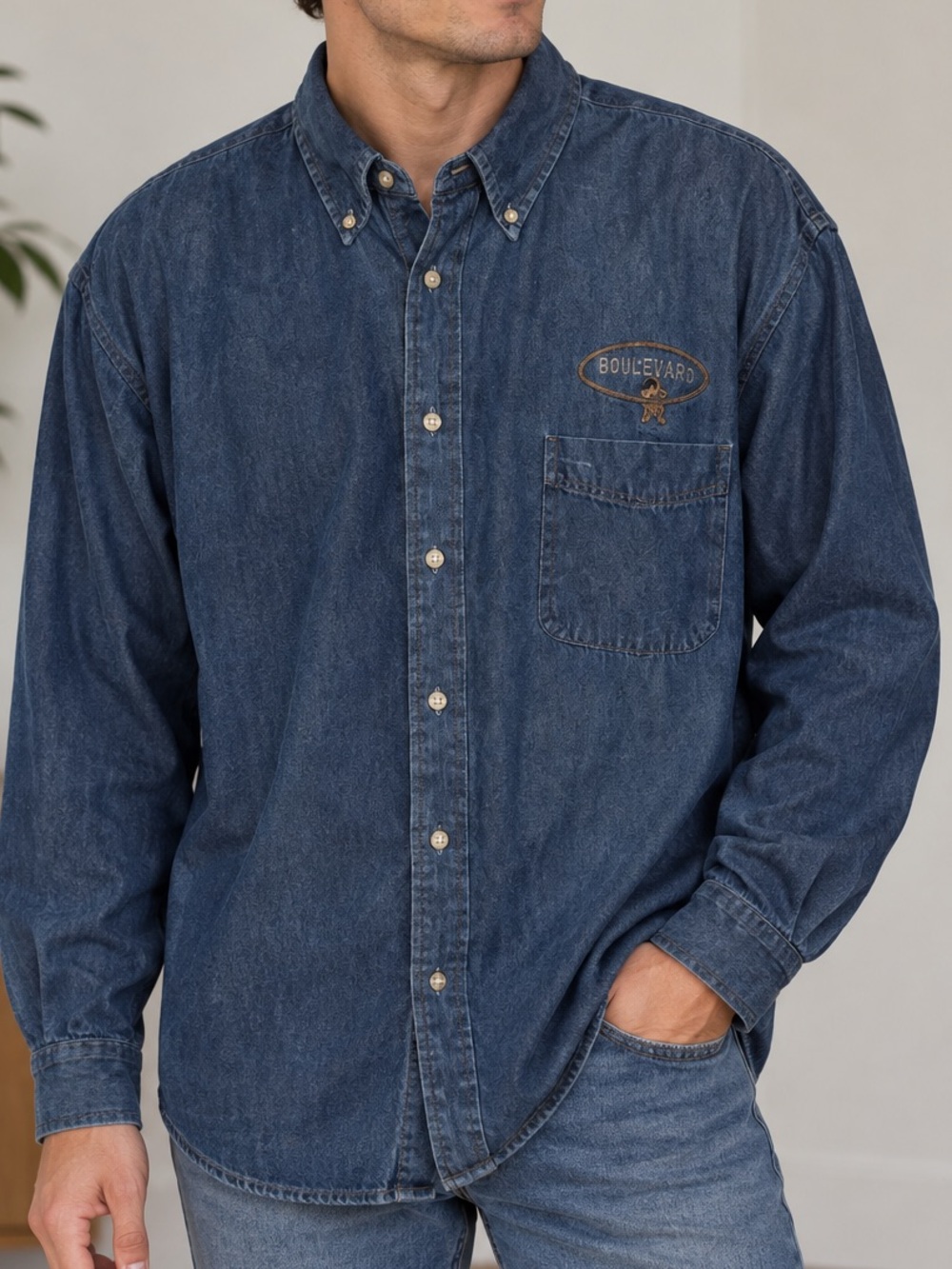 Vintage Harriton Denim‎ Shirt